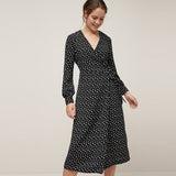Vintage Polka Dot Casual Long Dress
